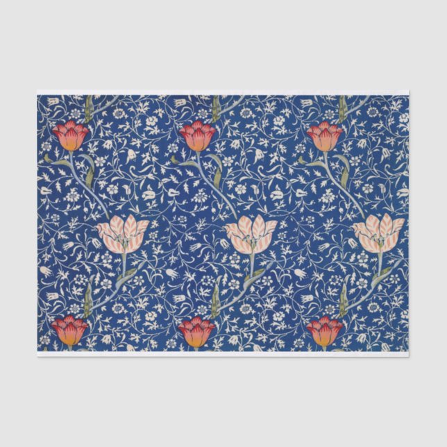 Papel De Seda Patrón de flor retro de William Morris (Anverso)