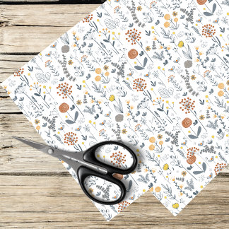 Papel De Seda patrón de flor silvestre boho
