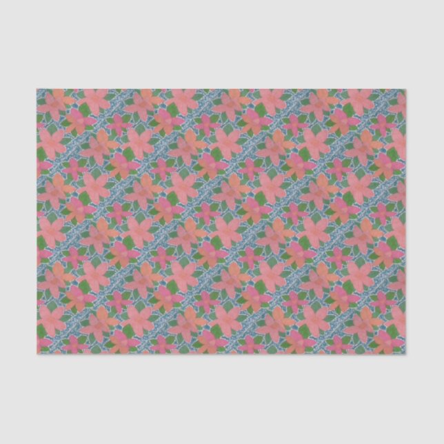 Papel De Seda Patrón de flor tropical bonito (Anverso)