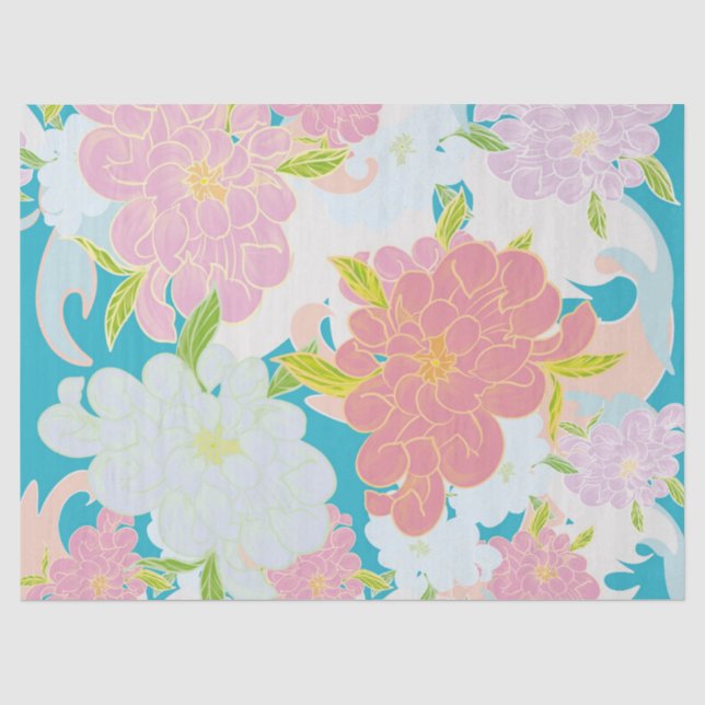 Papel De Seda patrón de flores (Anverso)