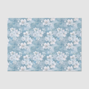 Papel De Seda Patrón de flores blancas en acuarela sobre tonos d