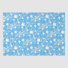 Papel De Seda Patrón de flores de flor blanca de primavera sobre