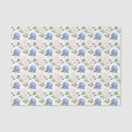 Papel De Seda Patrón de flores de hortensia azul elegante
