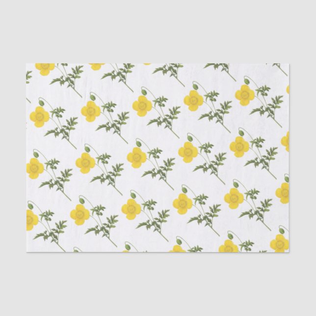 Papel De Seda Patrón de flores de la amapola (Anverso)