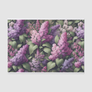 Papel De Seda Patrón de flores de lila en acuarela para decoupag
