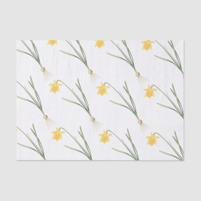 Papel De Seda Patrón de flores de Narcissus (Anverso)