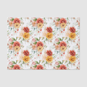 Papel De Seda Patrón de flores de Peony Rojo