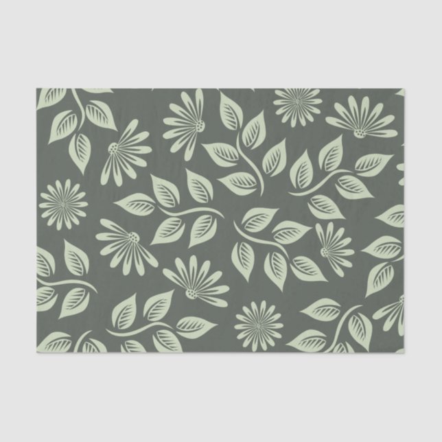 Papel De Seda Patrón de flores de primavera (Anverso)