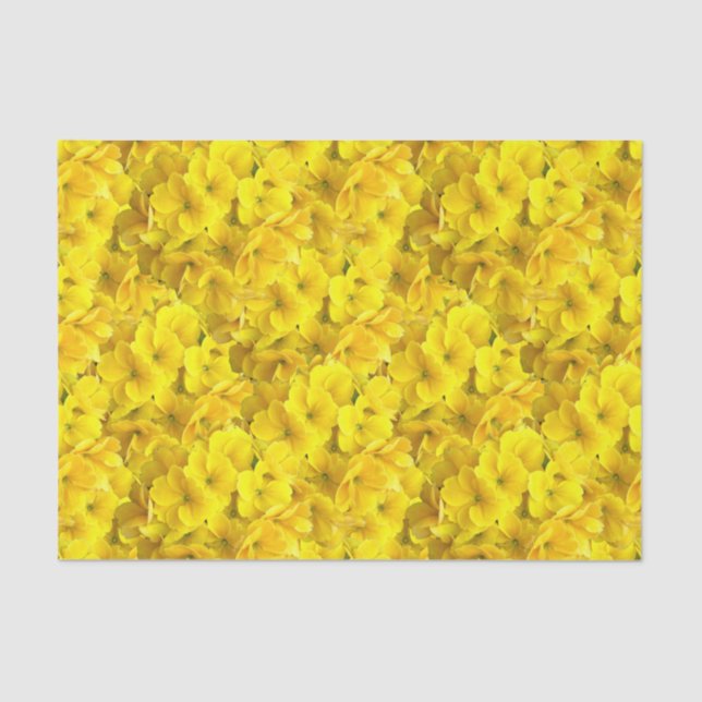 Papel De Seda Patrón de flores de rosa amarilla (Anverso)