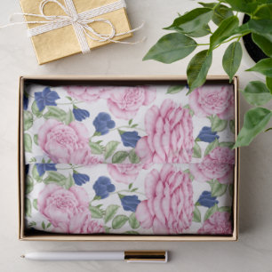 Papel De Seda Patrón de flores de rosa rosa