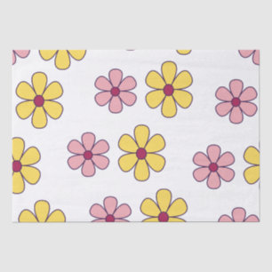 Papel De Seda Patrón de flores grandes y pequeñas