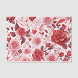 Papel De Seda Patrón de flores rojas