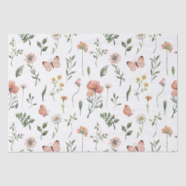 Papel De Seda Patrón de flores silvestres acuáticas