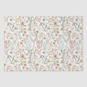Papel De Seda Patrón de flores silvestres acuáticas