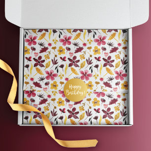 Papel De Seda Patrón de flores silvestres de color amarillo borg