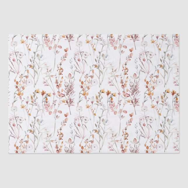 Papel De Seda Patrón de flores silvestres rusas (Anverso)