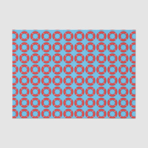 Papel De Seda Patrón de flotación Azul Náutico