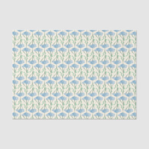 Papel De Seda Patrón de follaje de flor silvestre delicada azul