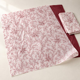 Papel De Seda Patrón de follaje rojo elegante de Navidad