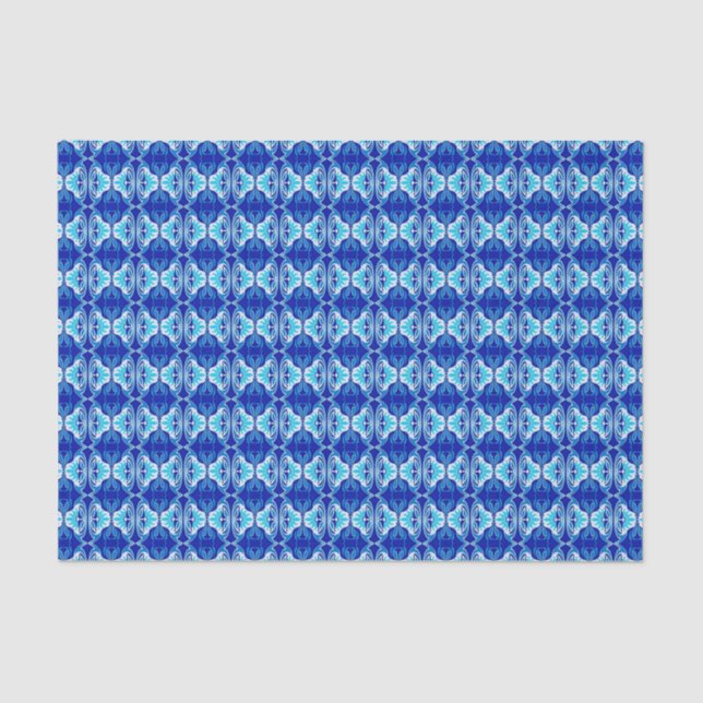 Papel De Seda Patrón de fondo de escritorio Art Decó - azul coba (Anverso)