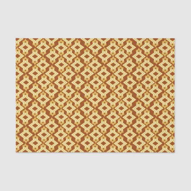 Papel De Seda Patrón de fondo de escritorio Art Deco, marrón dor (Anverso)