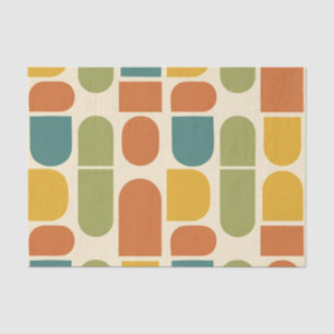 Papel De Seda Patrón de formas orgánicas modernistas de mediados