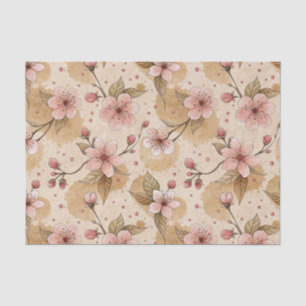 Papel De Seda Patrón de forro de café Flor de Cerezo (10)