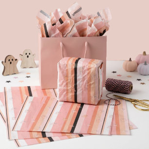 Papel De Seda Patrón de franja pastel de fantasmas fantasmales I