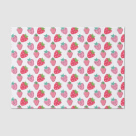 Papel De Seda Patrón de fresa de fresa - rosa | Rojo