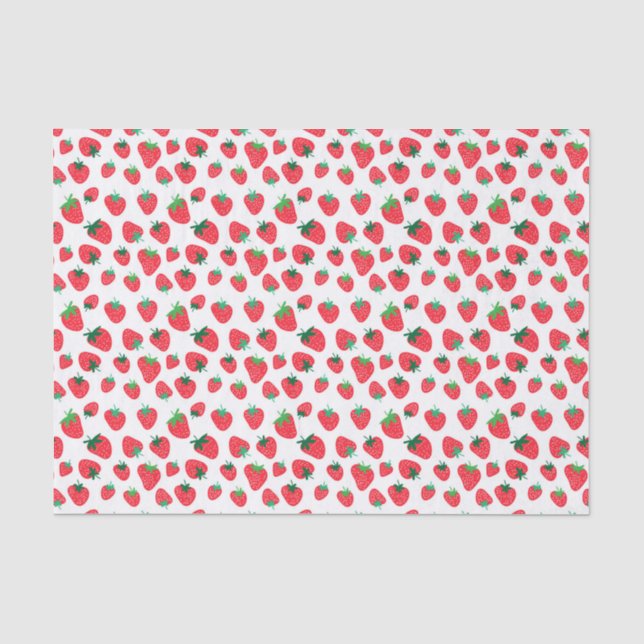Papel De Seda Patrón de fresa del Pastel Rojo (Anverso)