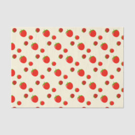 Papel De Seda Patrón de fresa roja en rosa pálido