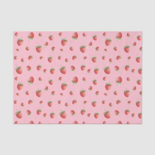 Papel De Seda Patrón de fresa rosa