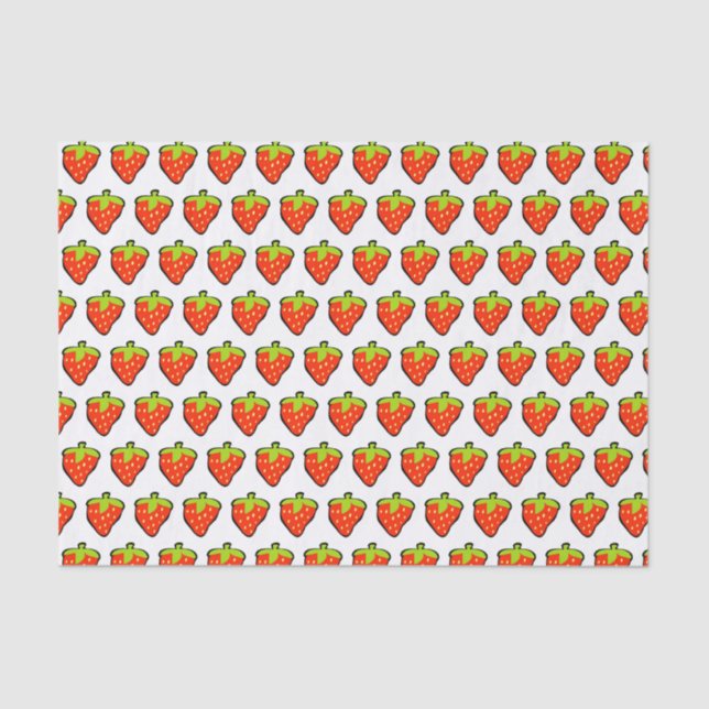 Papel De Seda Patrón de fresas personalizados (Anverso)