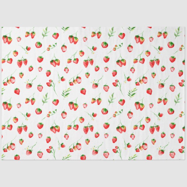 Papel De Seda Patrón de fresas y mareas (Anverso)