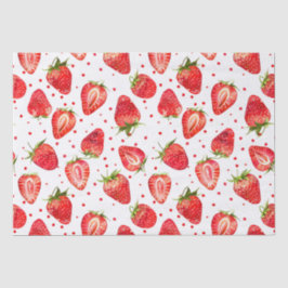 Papel De Seda Patrón de fresas y puntos