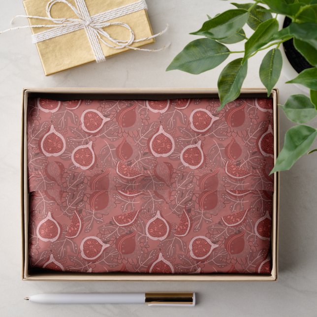 Papel De Seda Patrón de fruta de higo hermoso rojo (Regalo )