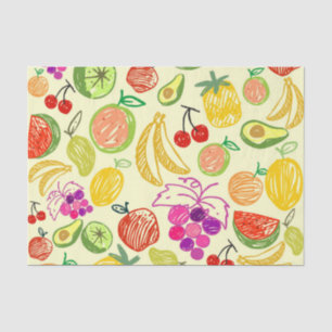 Papel De Seda Patrón de frutas