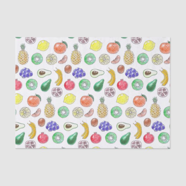 Papel De Seda Patrón de frutas (Anverso)