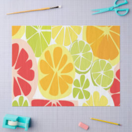 Papel De Seda Patrón de Frutas Cítricas