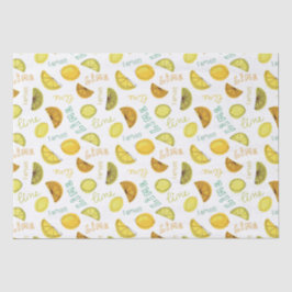 Papel De Seda Patrón de frutas cítricas de limón y lima