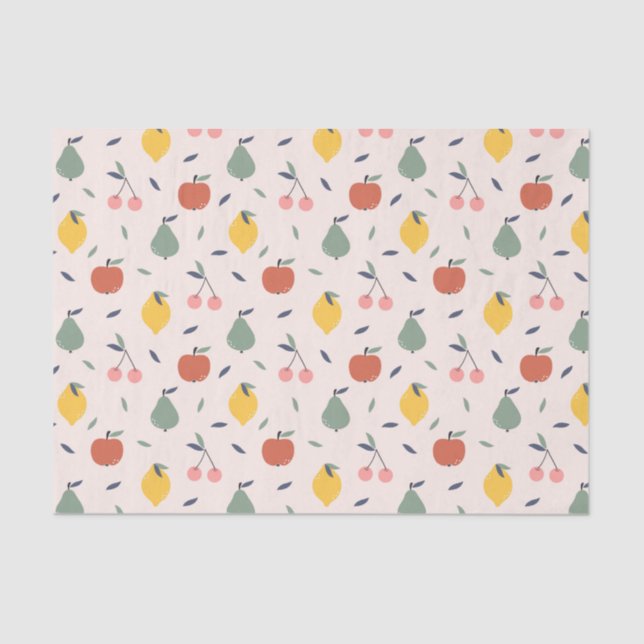 Papel De Seda Patrón de frutas de corte (Anverso)