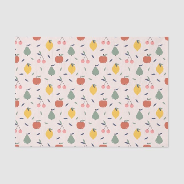 Papel De Seda Patrón de frutas de corte (Anverso)