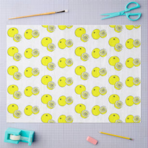 Papel De Seda Patrón de frutas de limón sobre blanco