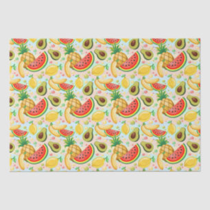 Papel De Seda Patrón de frutas de verano fresco