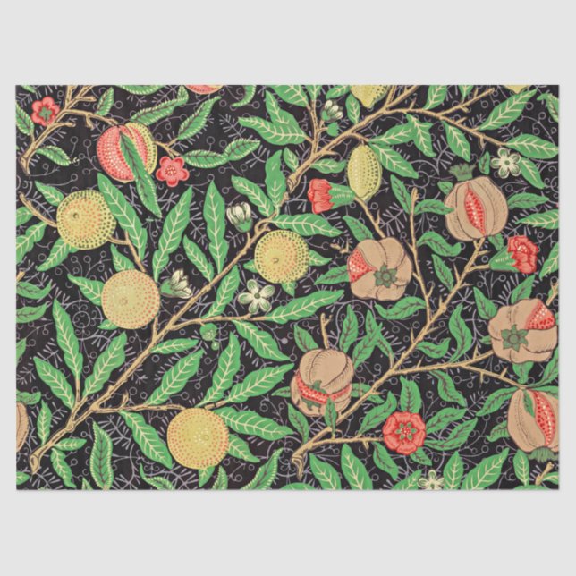 Papel De Seda Patrón de frutas por William Morris (Anverso)