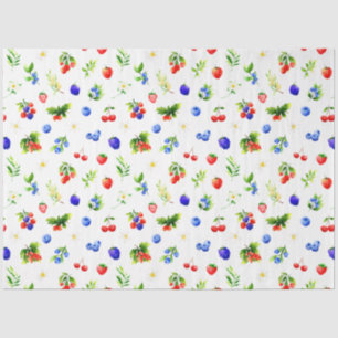 Papel De Seda Patrón de Frutas Rojizas