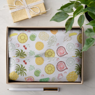 Papel De Seda Patrón de Frutas Tropicales