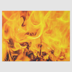 Papel De Seda Patrón De Fuego Y Flores