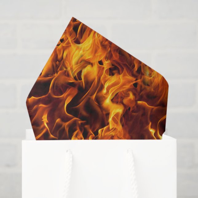 Papel De Seda Patrón de Fuego y Llama (Bolsa de regalo)