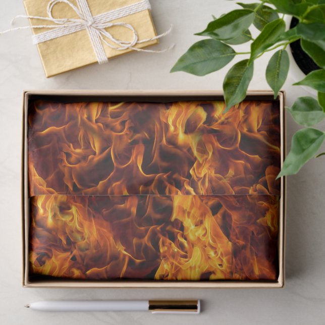 Papel De Seda Patrón de Fuego y Llama (Regalo )